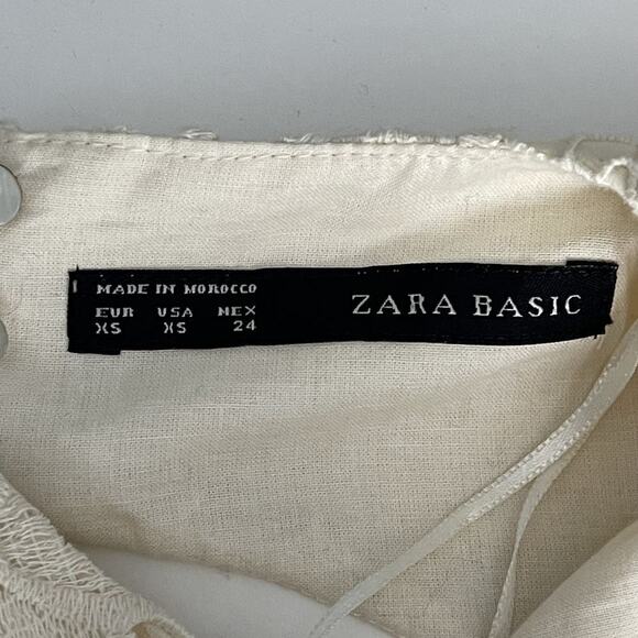 2/$30 ZARA Formal Wedding Guipure Lace Dress XS Cream Cutout Back Lined #7136 - Picture 13 of 16